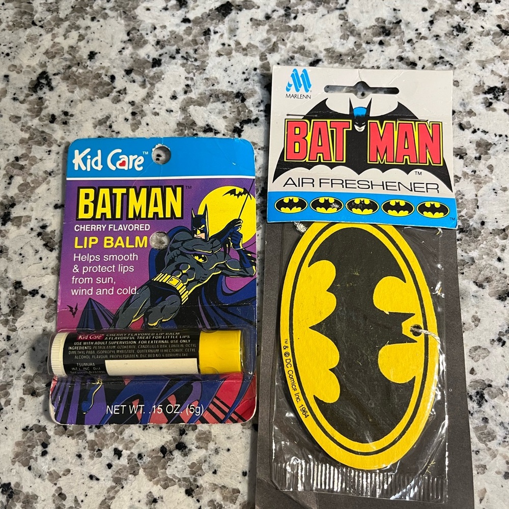 Batman chapstick and air freshener
